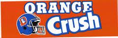 Un logo de la época que simboliza el Orange Crush