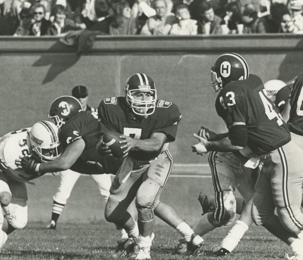 Yohe en un partido con la Universidad de Harvard