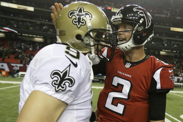Brees y Ryan se la juegan. Cara a cara en uno de los partidos de la semana (AP)