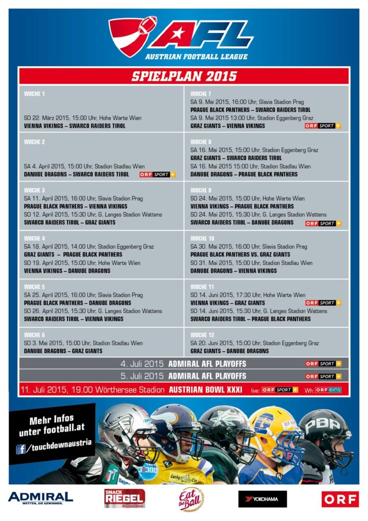 Calendario de la AFL 2015