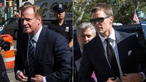 Tom Brady y Roger Goodell llegando a los juzgados de New York